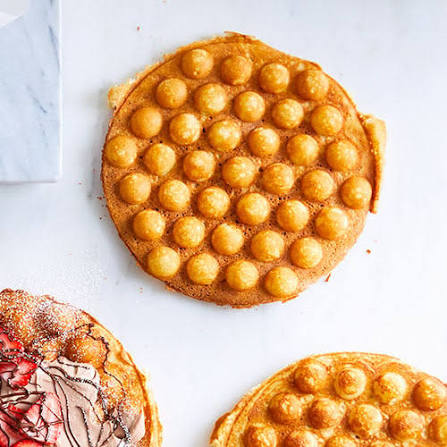 Golden bubble waffles